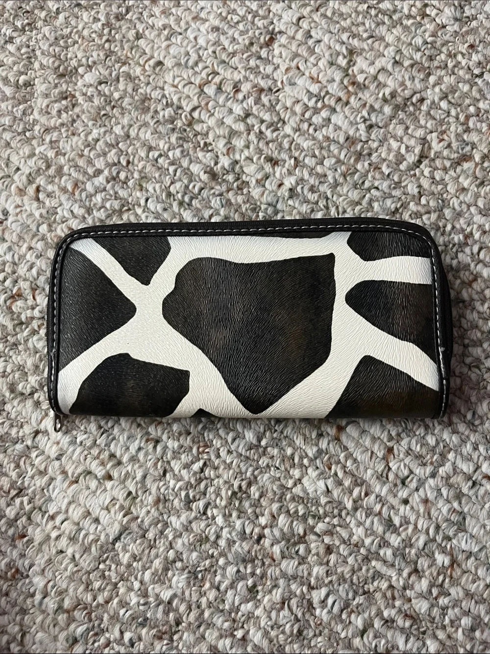 attention Dark Brown Zip Wallet